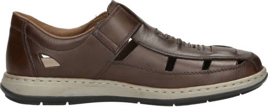 Rieker Bruine Leren Sandaal met Comfortabel Voetbed Brown Heren - Foto 1