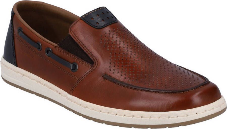 Rieker Bruine Leren Loafers voor Heren Brown Heren