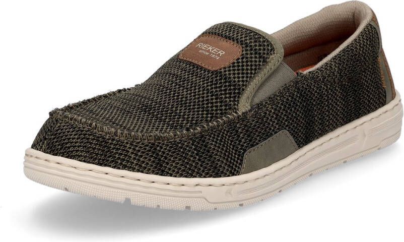 Rieker heren mesh slip-on schoen kaki groen