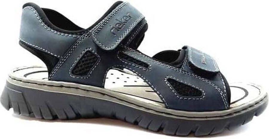 Rieker Zwarte synthetische sliders met comfortabel voetbed en klittenbandsluiting Black Heren - Foto 10