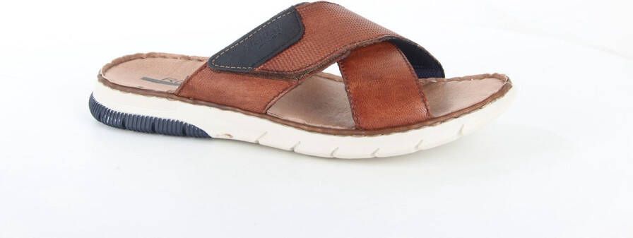 Rieker Stijlvolle en Comfortabele Leren Slippers Brown Heren