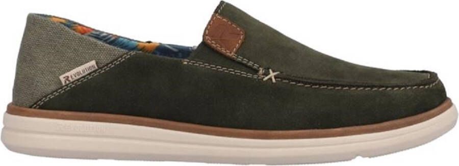 Rieker Stijlvolle groene suède mocassins Green Heren