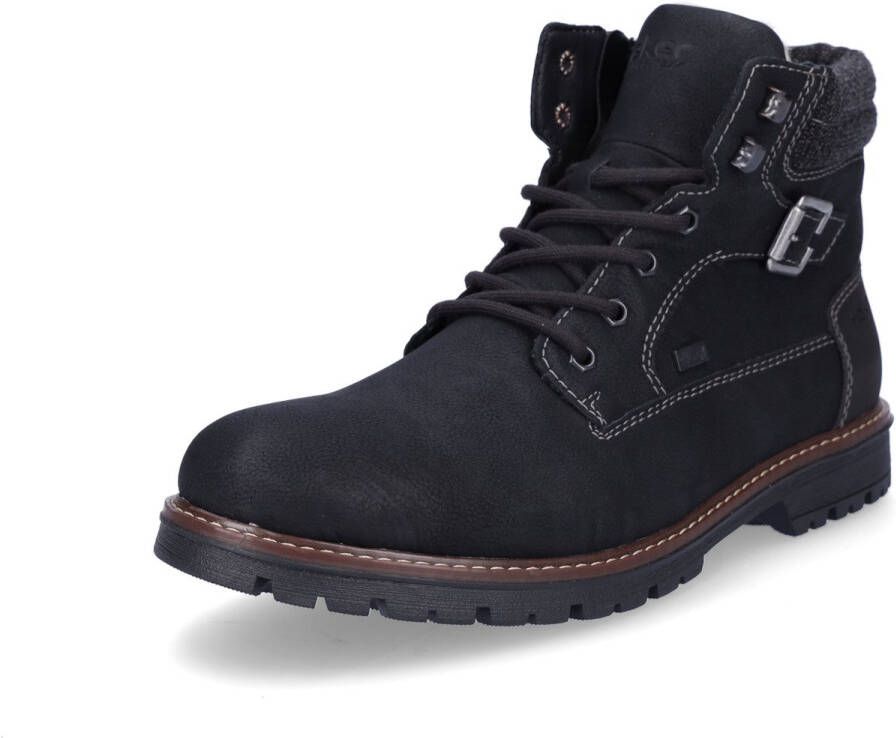 Rieker heren veterboot zwart