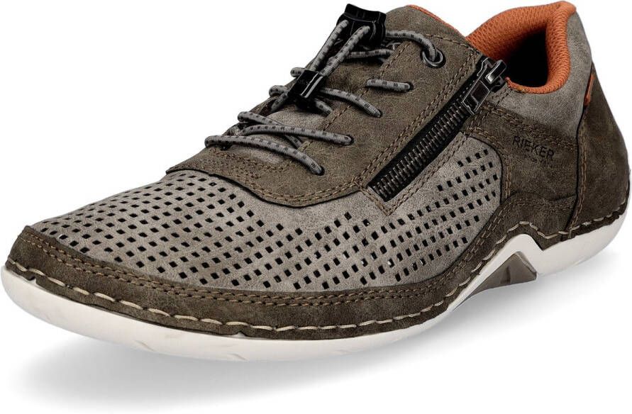 Rieker herenschoen slip-on bruin grijs