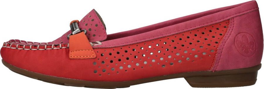 Rieker Instappers moccasin loafer zomerschoen met luchtige perforatie