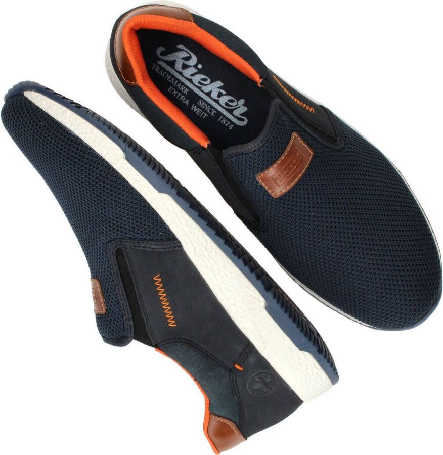 Rieker Slip-on sneakers Casual slipper vrijetijdsschoen instapschoen met contrastnaad