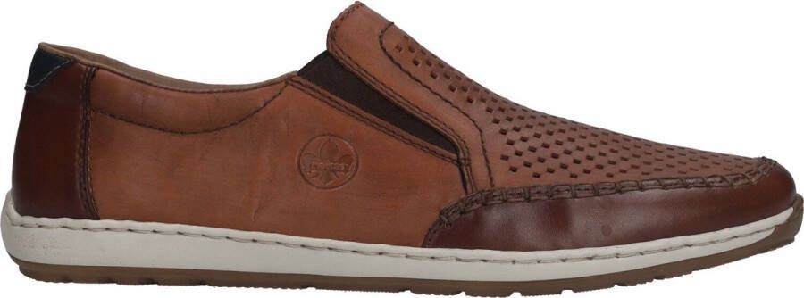 Rieker Instappers Slip-on sneaker instapschoen loafer met geperforeerde bovenkant