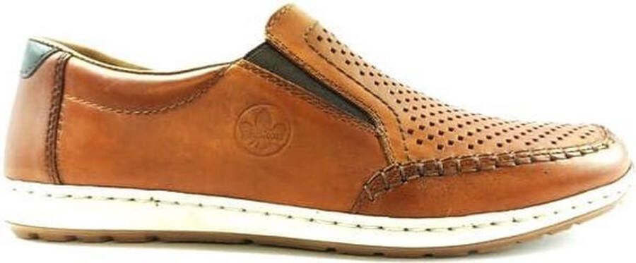 Rieker Instappers Slip-on sneaker instapschoen loafer met geperforeerde bovenkant