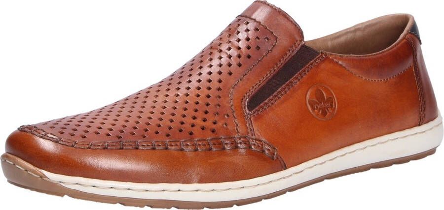 Rieker Instappers Slip-on sneaker instapschoen loafer met geperforeerde bovenkant