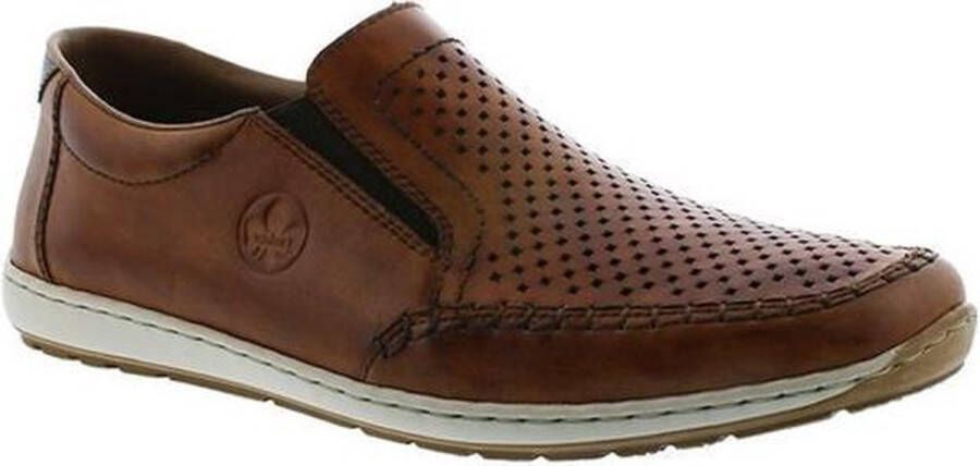 Rieker Instappers Slip-on sneaker instapschoen loafer met geperforeerde bovenkant