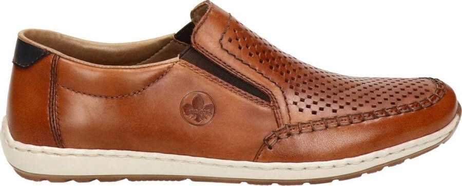 Rieker Instappers Slip-on sneaker instapschoen loafer met geperforeerde bovenkant