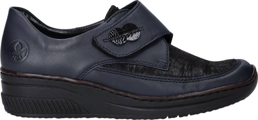 Rieker Dames Klittenbandschoen 487CO-15 Donkerblauw - Foto 2