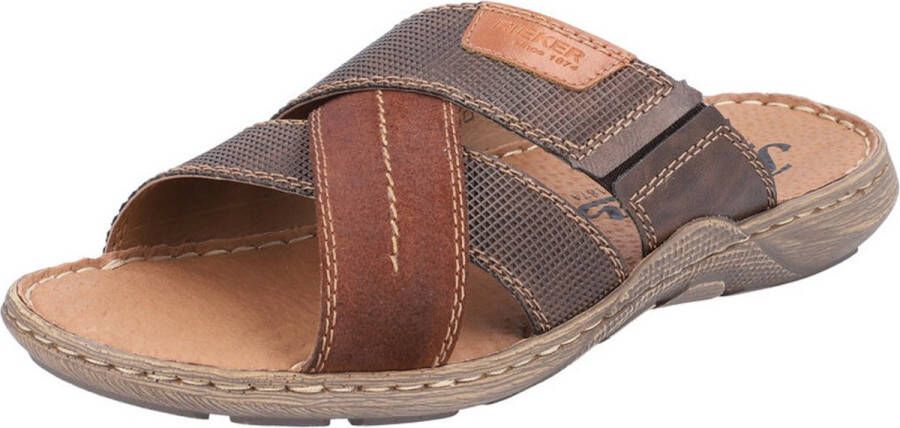 Rieker Kruisband Slippers bruin Synthetisch Heren