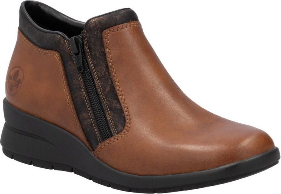 Rieker L4883-24 dames enkellaarzen sportief bruin
