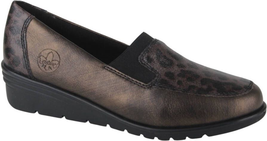 Rieker L5351-90 dames instappers gekleed metallic