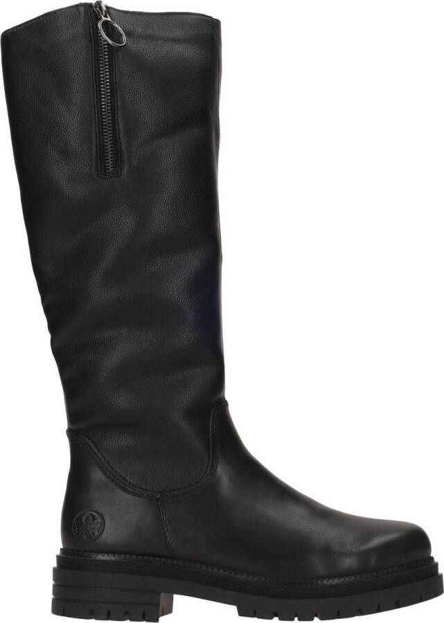 Rieker Zwart leren lange laars met teddyvoering Black Dames