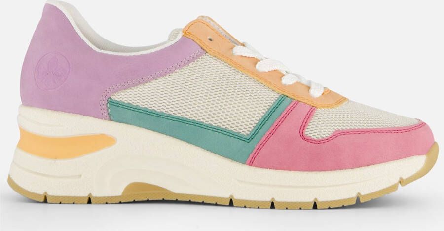 Rieker Sneakers met sleehak Vegan verwijderbare zachte inlegzool vrijetijdsschoen halfschoen veterschoen