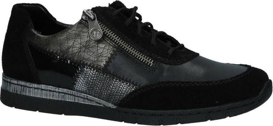 Rieker N 5320 Sneaker laag gekleed Dames Zwart;Zwarte 00 -Schwarz Schwarz Schwarz-Silber Samti Min