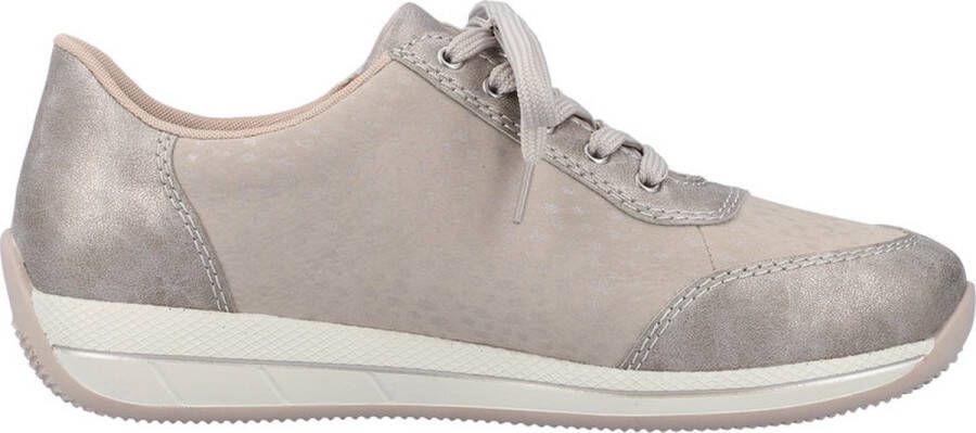 Rieker Beige en parelgrijze sneaker met stippenpatroon Multicolor Dames