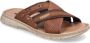 Rieker Bruine Gekruiste Banden Leren Slipper Brown Heren - Thumbnail 3