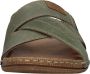 Rieker Groene herenslipper van synthetisch leer met unieke zool Green Heren - Thumbnail 1