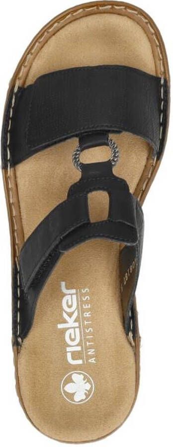 Rieker Slippers sleehak zomerschoen pantoffels met juwelenring