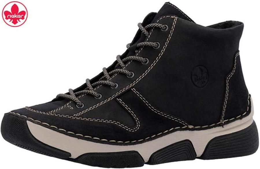 Rieker art 45906-00 zwarte dames veterboot met rits
