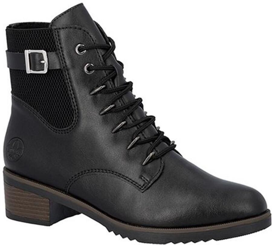 Rieker Veterlaarsjes veterschoenen trachtenenkellaars blokhak binnenrits