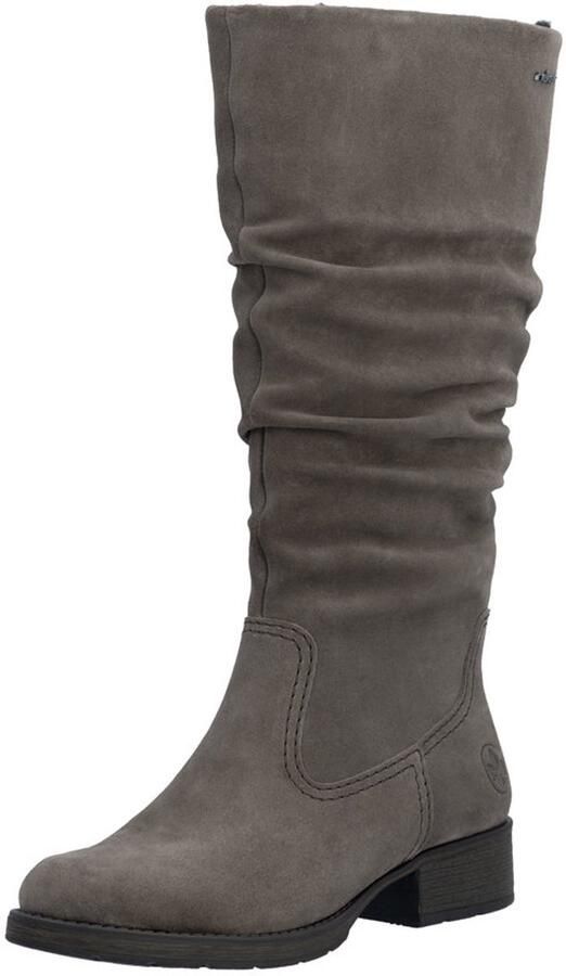 Rieker art. Z9567-45 taupe suede kuit knielaars met rits
