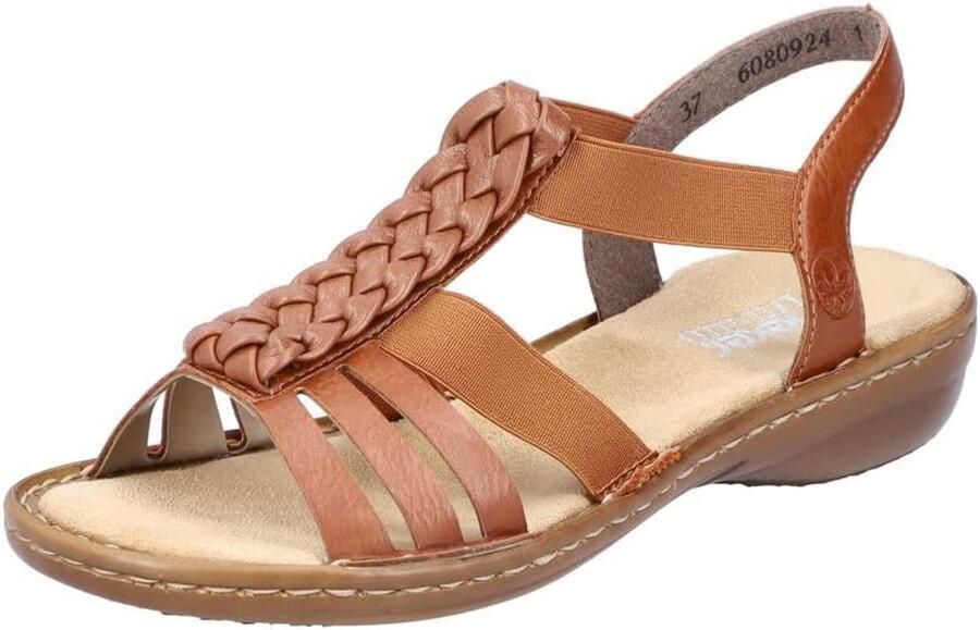 Rieker Sandalen zomerschoen sandaal sleehak met stretchbanden