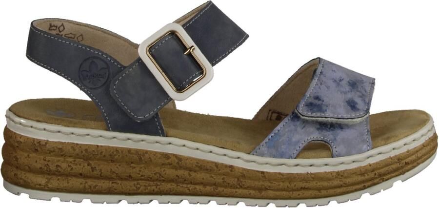 Rieker Plateausandalen Sandalette zomerschoen sleehaksandaal met praktische klittenbandsluitingen - Foto 2