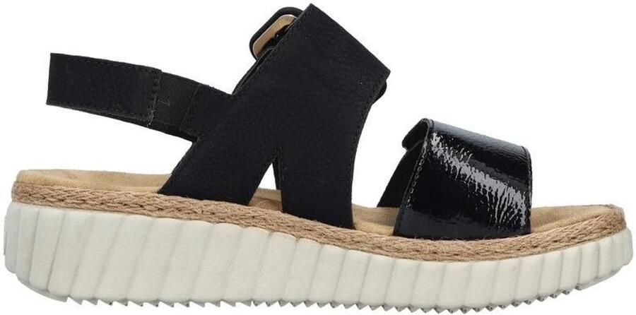 Rieker 69260-00 sandalen klittenband zwart Extra wijd