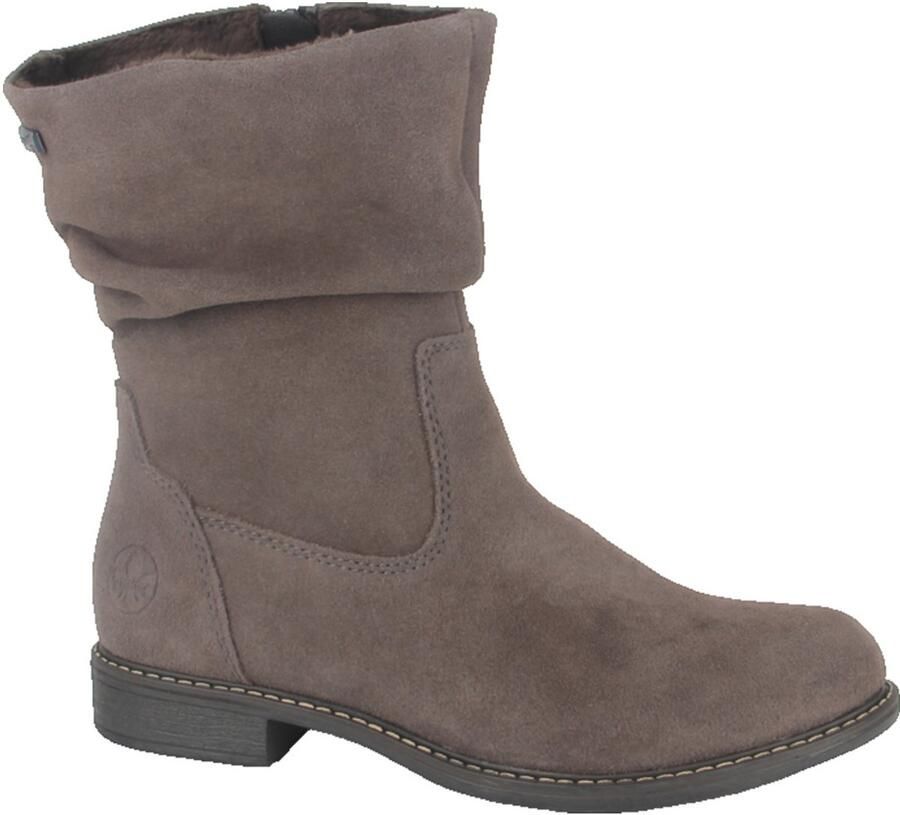 Rieker art. 74874-45 suede enkellaars taupe
