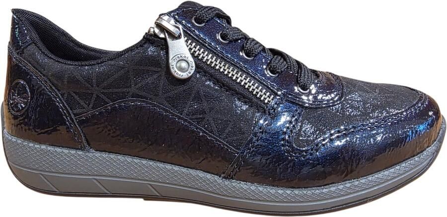 Rieker art. N1100-14 dames sneaker H leest veter rits blauw