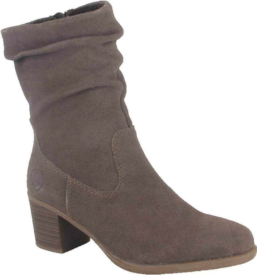 Rieker art. Y2054-45 taupe suede kuitlaars met rits