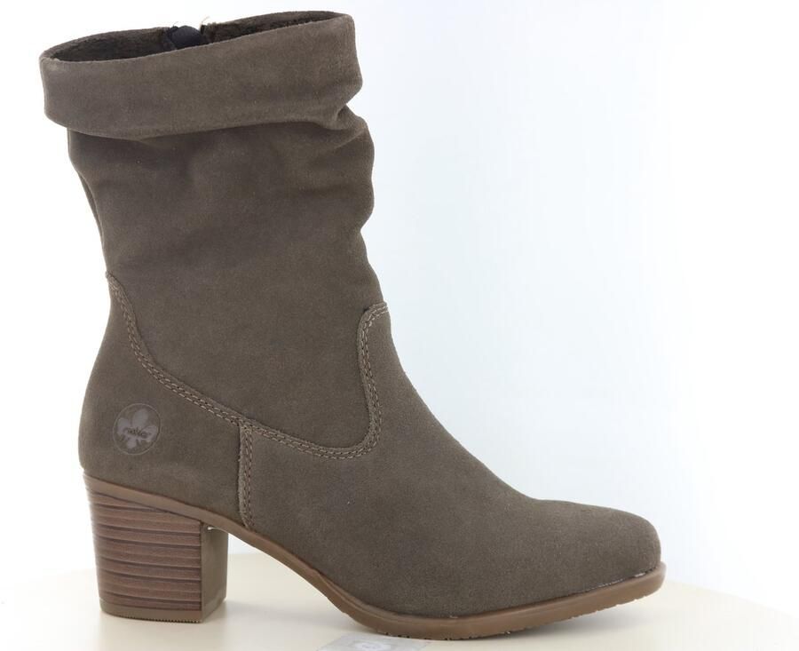 Rieker art. Y2054-45 taupe suede kuitlaars met rits - Foto 2
