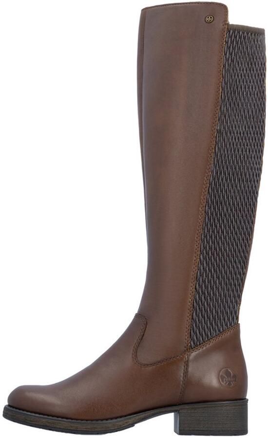 Rieker art Z9591 29 bruin leer stretch kuit rits dames