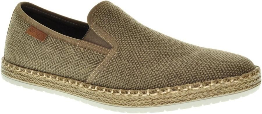 Rieker Beige Canvas Mocassin Heren Stof Zomer