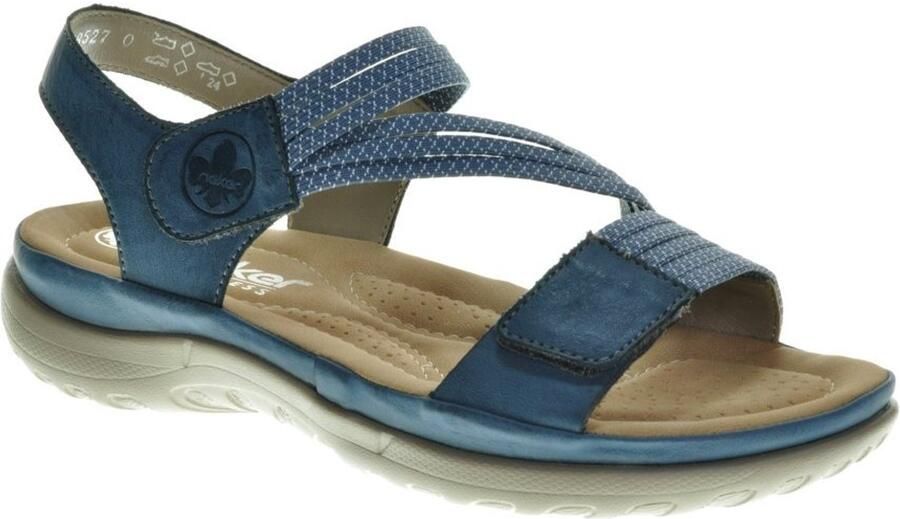 Rieker Blauwe Velcro Sandalen