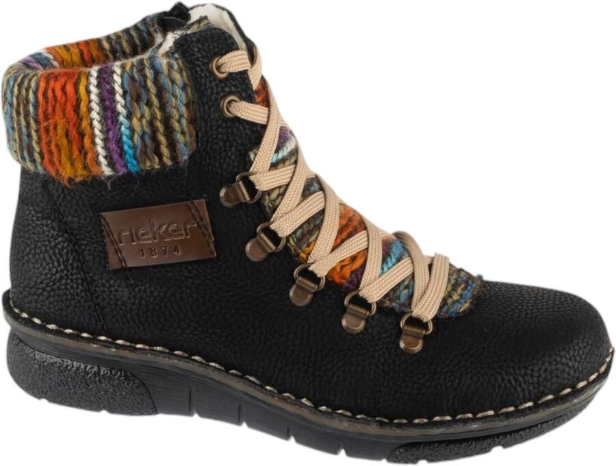 Rieker Zwarte Casual Enkellaarsjes Black Dames