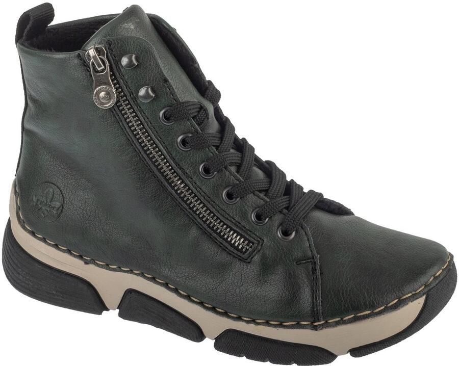 Rieker Sneakers vrijetijdsschoen lage schoen veterschoen met contraststiksels