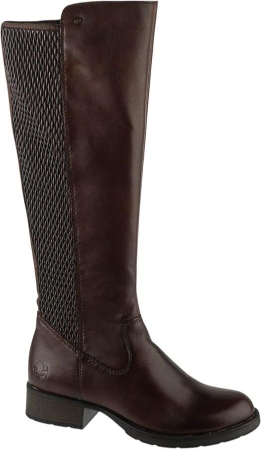 Rieker art Z9591 29 bruin leer stretch kuit rits dames