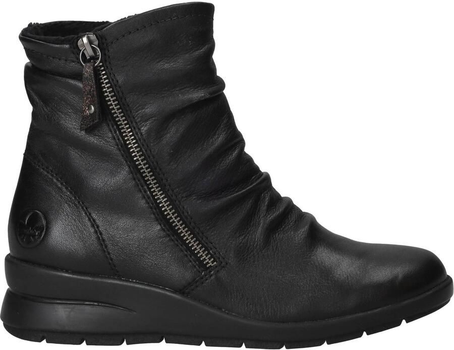 Rieker L4864-00 Zwart leren enkellaarzen