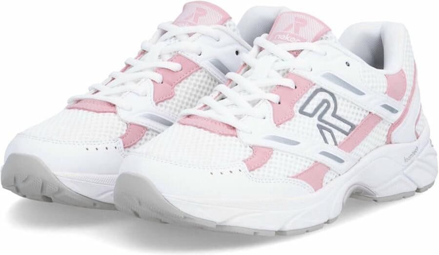 Rieker CAMDEN damessneaker W4200-80 laag model retro wit roze