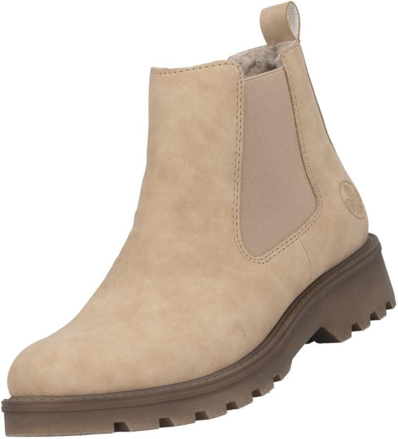 Rieker Chelsea-boots instappers enkellaars blokhak met knusse warme voering