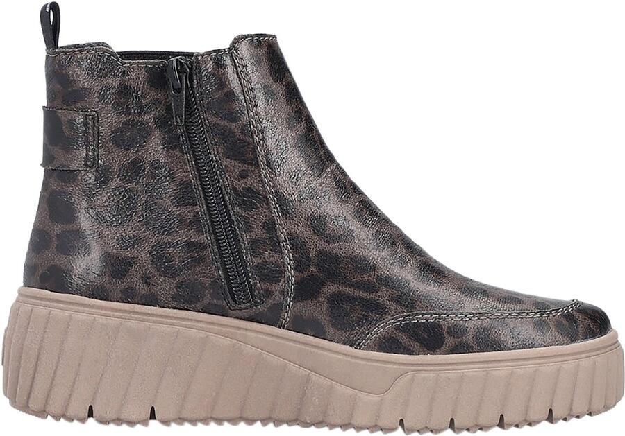 Rieker Chelsea-laarzen voor dames luipaardprint grijs