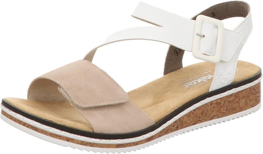 Rieker Sandalen zomerschoen sandaal sleehak met asymmetrische bandjes - Foto 3