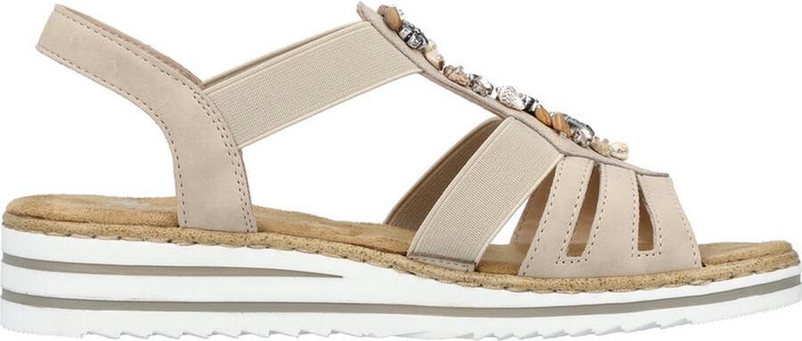 Rieker Sandalen zomerschoen sandaal sleehak met zomerse versiering - Foto 4