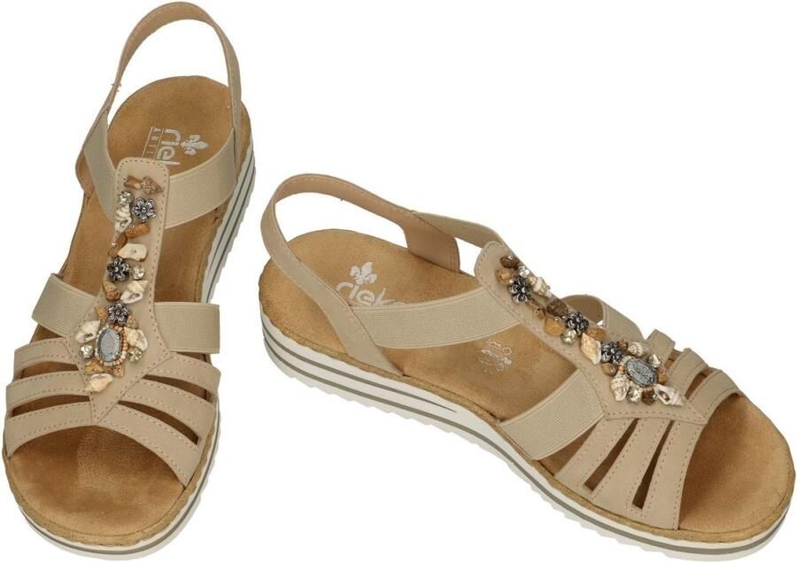 Rieker Sandalen zomerschoen sandaal sleehak met zomerse versiering - Foto 7