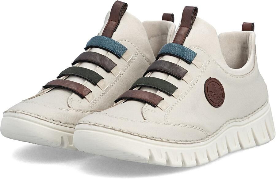 Rieker Dames 57550 60 Instappers Elastische Inzet Sleehak Beige